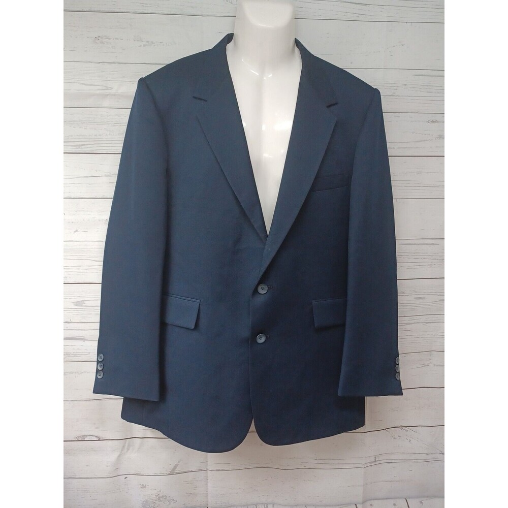 Vintage Montgomery Ward Suit Jacket Blazer Sport Coat Mens Size 44 R Navyblue